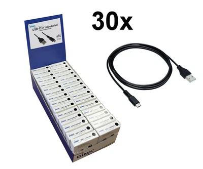 30x USBCL-CA-15SAK schwarz im DINIC Thekendisplay, USB A auf C Ladekabel - Bild 1 von 4
