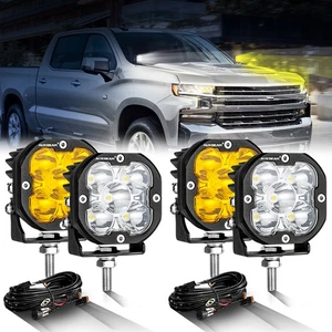 AUXBEAM 4X 3" LED Work Light Offroad Pods Fog Lamp White Amber For Jeep Wrangler - Bild 1 von 12
