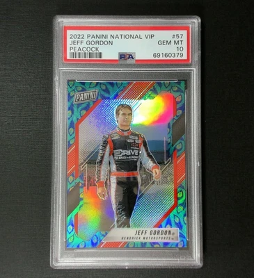 2022 (2021) Panini National VIP JEFF GORDON PEACOCK #57 PSA 10 - Image 1 of 2