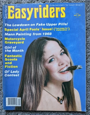 1981 APRIL EASYRIDERS MOTORCYCLE CHOPPER MAGAZINE DAVID MANN CENTERFOLD HARLEY - Imagem 1 de 4