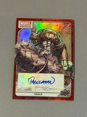 Incredible Hulk Auto 2023 Marvel Platinum Upper Deck Autograph Carlo Pagulayan - Image 1 of 2