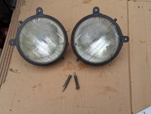 Vintage Polaris Snowmobile Headlight Rings (2) 5430283 BAD BULBS - Picture 1 of 9