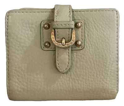 Cartera de cuero verde claro Dooney and Bourke con hebilla a presión detalles en tono dorado Foto 1 de 4