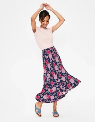 Boden Fluted Hem Jersey Knit Skirt Boho Bohemian Size 8 - Image 1 of 4