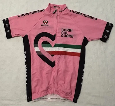 Camiseta deportiva de ciclismo Pissei para mujer - talla 5B - diseño corazones rosas Foto 1 de 4