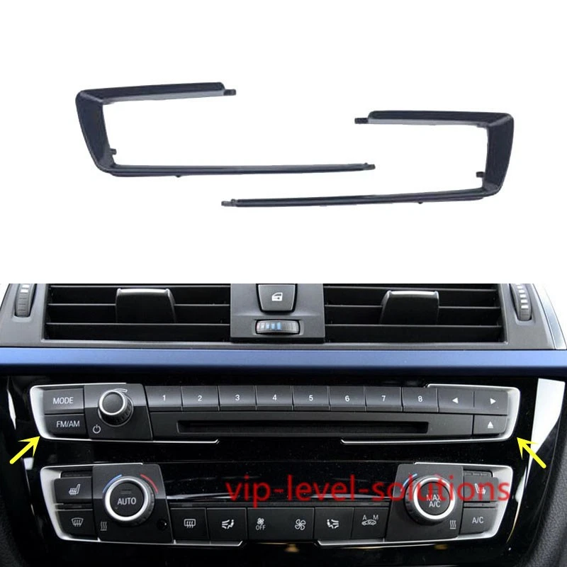 Para BMW Serie 3 2013-2017 2X ABS Negro Brillante Control Central Panel CD Borde Foto 1 de 4
