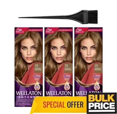 Wella Wellaton 7/0 Mittelblond Profi Haarfarbe Salonqualität 3er Pack - Bild 1 von 4