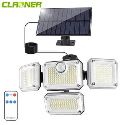 LED Solarleuchte mit Bewegungsmelder Außen Solar Lampe Fluter Sensor Strahler - Bild 1 von 4