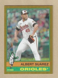 2025 Topps Heritage ALBERT SUAREZ #414 Gold Chrome Refractor #'d 22/50 Orioles - Picture 1 of 2