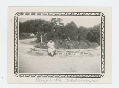 Vintage Photo Eureka Springs Lookout Elizabeth McGinnis Ozarks Arkansas 1940s - Image 1 of 2