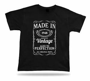 Printed T shirt tee Made in 1948 happy birthday present gift idea unisex - Picture 1 of 8