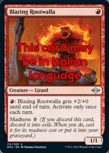 MTG BLAZING ROOTWALLA FOIL EXC - LUCERTOLA FIAMMEGGIANTE - MH2 - MAGIC - Picture 1 of 1