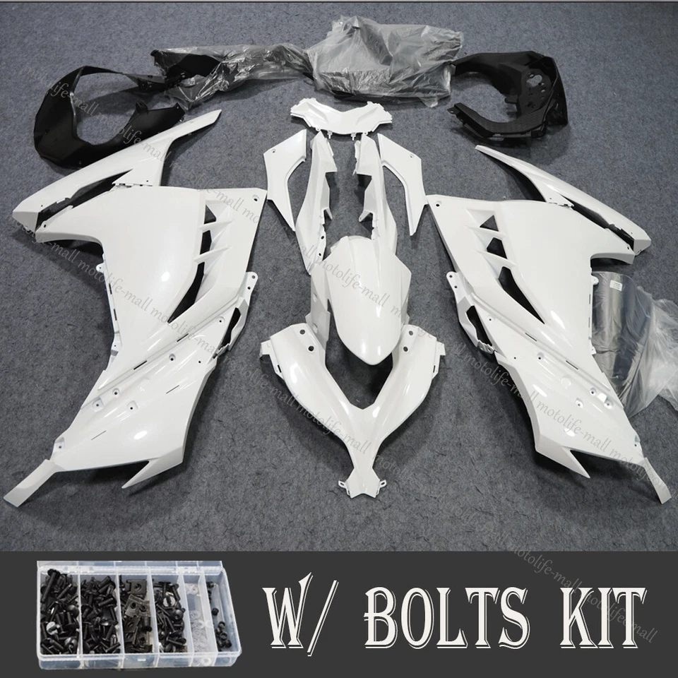 Fairings Kit w/ Bolts For Kawasaki Ninja 300 2013-2017 Unpainted ABS Bodywork - Image 1 of 4