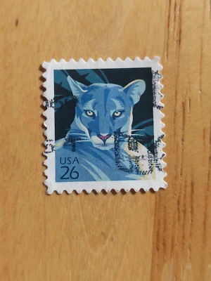 United States Postage, Black puma USA 26 postal stamp Foto 1 de 4