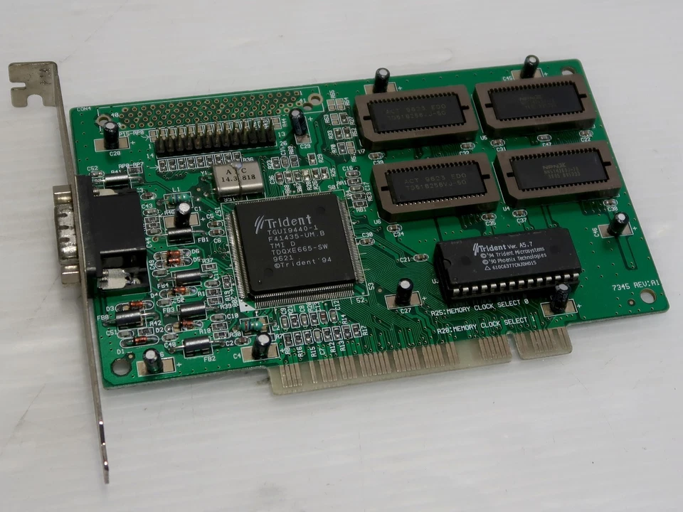 Trident TGUI9440-1, VRAM 2MB, PCI, VGA, 7345 REV:A1, WORKING CARD - Image 1 of 4