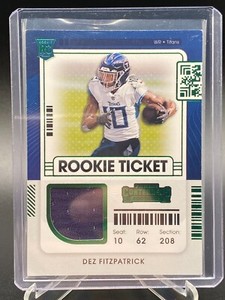 2021 Panini Contenders Dez Fitzpatrick Green Rookie Ticket Swatch #RTS-DFI