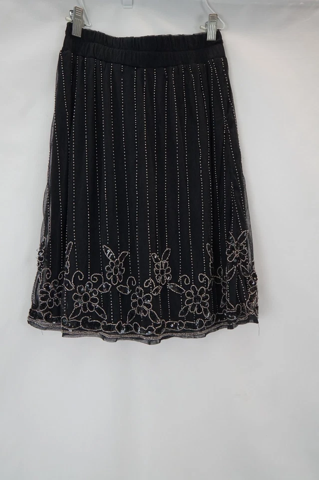 Myrine Ant Werp Women's Black Beaded Skirt Nylon NWT Size Small - Image 1 of 4