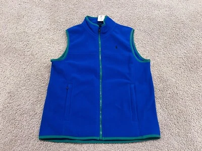 Polo Ralph Lauren boy's fleece vest blue green black pony XL 18 20 classic PRL - Image 1 of 4