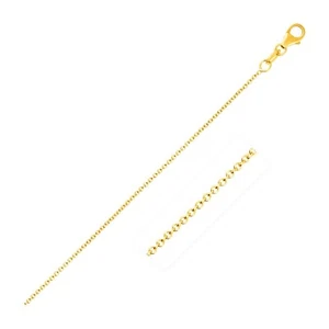 14k Yellow Gold Round Cable Link Chain (1.1 mm) - Picture 1 of 4