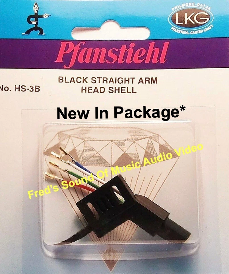 Turntable Headshell Straight Tonearm Installed Wire Leads Gold Grip Pins sku5642 - Image 1 of 4