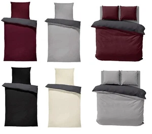 Winter Bettwäsche Doubleface Uni Wende kuschelig flauschig warm weich Fleece - Bild 1 von 13