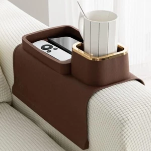 Couch Cup Holder Tray, Silicone Anti-Spill and Anti-Slip Couch Drink Holder - Picture 1 of 9