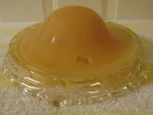 Antique Glass Light SHADE Clear Peach 10" hanging 3 hole excellent vintage Decor - Picture 1 of 6