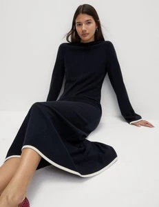 Marks & Spencer Womens Navy Synthetic A line Midi Dress - M&S - Picture 1 of 12