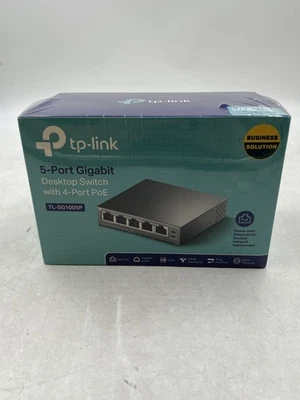 New Sealed TP-LINK TL-SG1005P 5-Port Desktop Switch with 4 PoE Ports Free S/H - Image 1 of 4