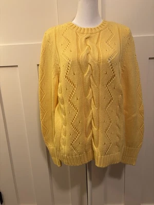 Talbots Women Yellow Sweater Size Med Long Sleeves  - Image 1 of 4