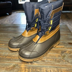 Very Nice Fur Lined Lands End Winter Duck Boots Mens 11D - Picture 1 of 7