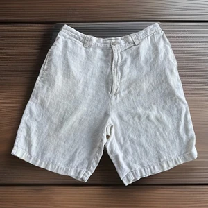 GAP Linen Shorts Mens 36 Beige 10" Flat Front Casual Lightweight Summer - Picture 1 of 5