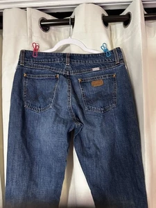 Wrangler Ultimate Riding Q Baby Jeans Womens Sz 7/8 X 34 Dark Wash - Picture 1 of 7