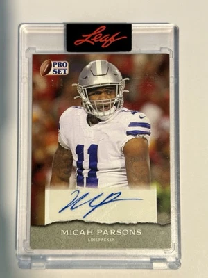 2022 Leaf Pro Set Sports - Micah Parsons - Silver Auto - 1/2 -PSA-MP1 - Image 1 of 2