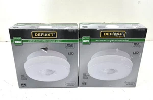 2PK Defiant 360 Degree White Motion Battery Powered Dusk to Dawn Ceiling Light - Picture 1 of 3
