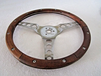 Superior The 500 Flat Wood 13.5" 3 Spoke Wood Steering Wheel - Image 1 of 4