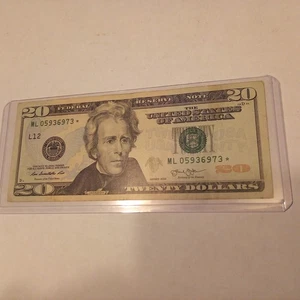 2013 Twenty Dollar RARE Federal Reserve STAR Note $20 Bill low serial number - Picture 1 of 2