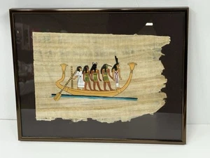 Authentic Genuine Hand Painted Ancient Egyptian Papyrus - Luminous Wall Framed B - Picture 1 of 7