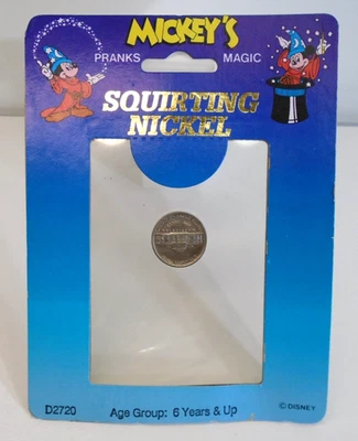 Vtg Disney Mickey’s Squirting Nickel Magic Prank Coin '90s Fantasia Mickey D2720 - Image 1 of 4