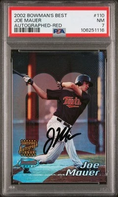 Bowman's Best 2002 autografiado - rojo #110 Joe Mauer novato radiocontrol PSA 7 Foto 1 de 2
