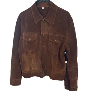Vintage Wildleder Lederjacke in Camel Mexico L? Mittellang - Bild 1 von 7