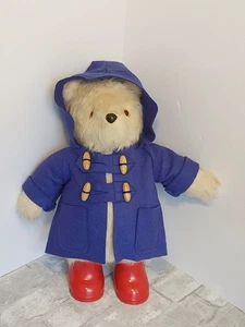 Vintage Gabrielle Designs Paddington Bär 15 Zoll Plüsch England blau Mantel rote Schuhe 1981 - Bild 1 von 11