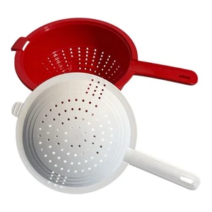 Nuevo Tupperware Colador Doble Colador Rojo Blanco Juego de Enclavamiento Alta Calidad - Imagen 1 de 7