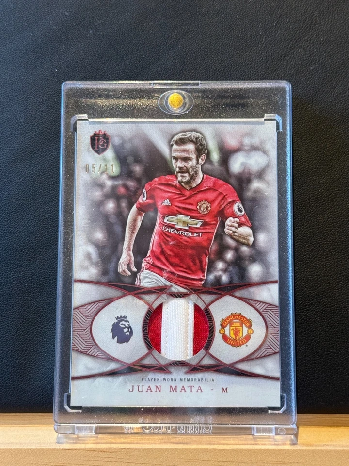 2016 Topps Premier Gold Football Fibers Relic Red/11 Juan Mata Manchester Soccer - Image 1 of 2