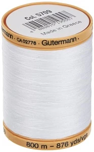 25049 Natural Cotton Thread Solids 876 Yards-White - Imagen 1 de 4