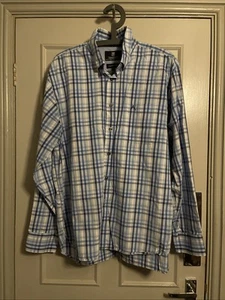 Austin Reed Blue Check Shirt. Men's Size XL / Long Sleeved button front. VGC - Picture 1 of 7