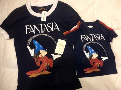Lot Of 2 Disney Fantasia Kids Tshirt Set Navy Blue NWT Girls XS & 2T - Image 1 of 4