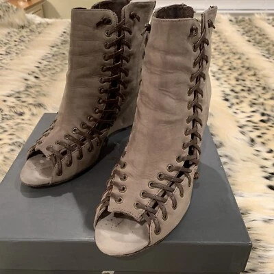 7 для всего человечества Marlo туфли серо-восковой замши на шнуровке Vacchetta 8 носить один раз - Изображение 1 из 4