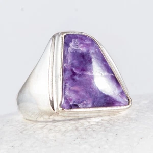 Großer Silber Ring, Siegel, Silberring, Charoit, Lila, Herren, Gr. 58 - Bild 1 von 4