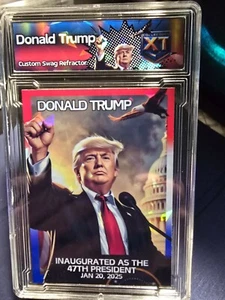 President Donald Trump Red White And Blue Cracked Ice Inauguration Tribute Card - Picture 1 of 3